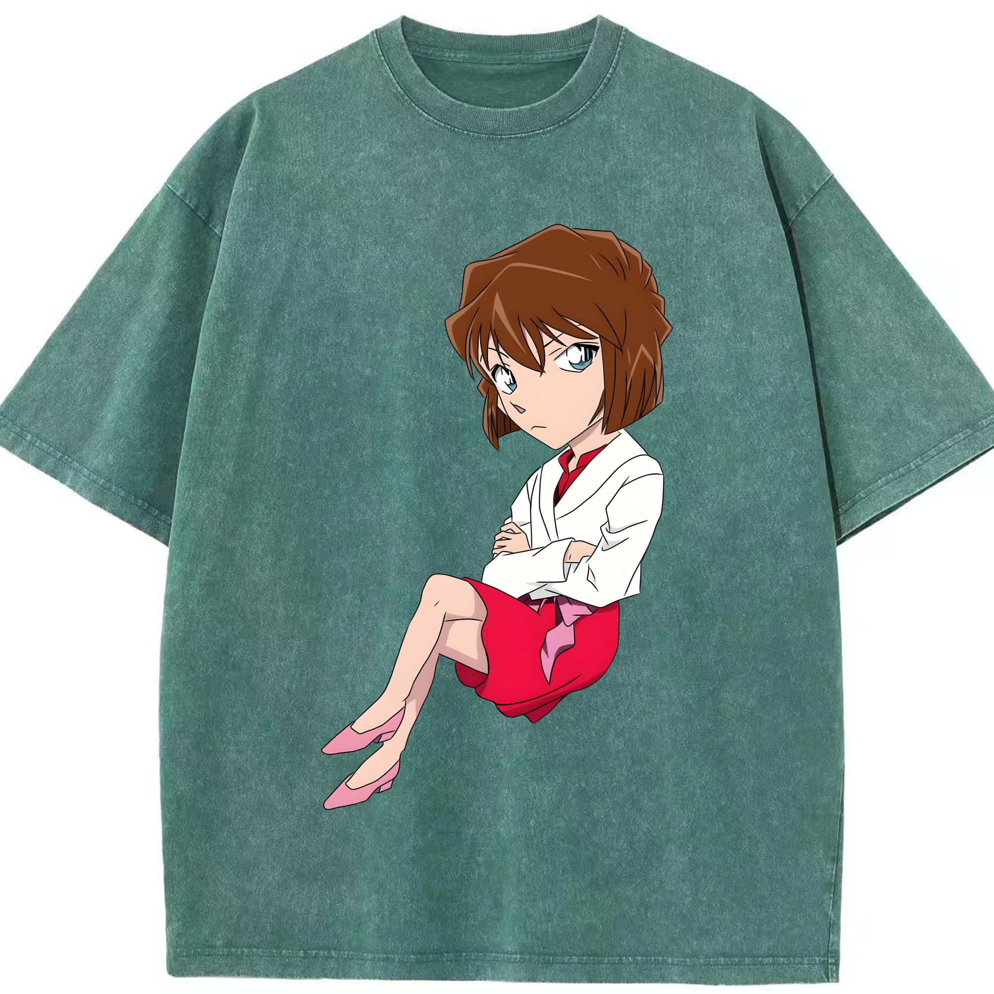 （画像用） 名探偵コナン 灰原 哀 はいばら あい Detective Conan Anita Hailey、Vi Graythorn Haibara Ai 綿100% ヴィンテージ風 半袖Tシャツ（フロントプリント）